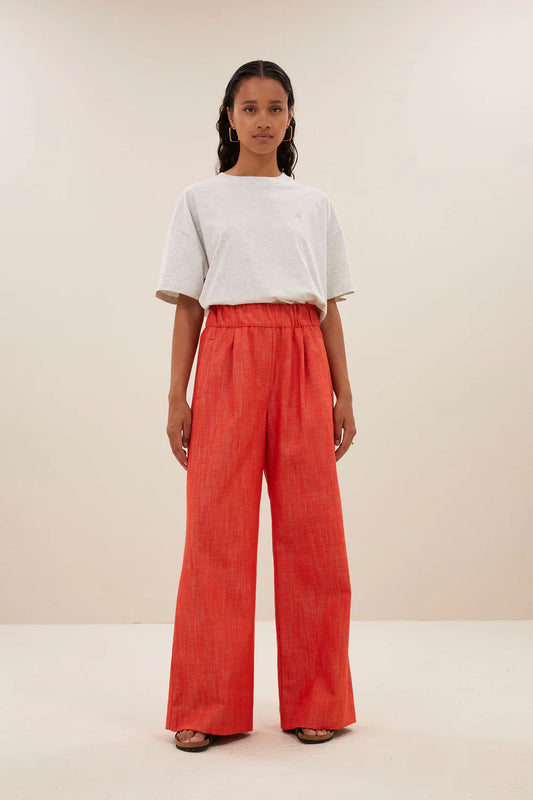 BENJI TWILL PANTS POPPY