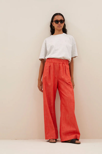 BENJI TWILL PANTS POPPY