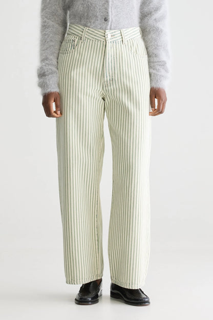 PATY GREEN STRIPED JEANS