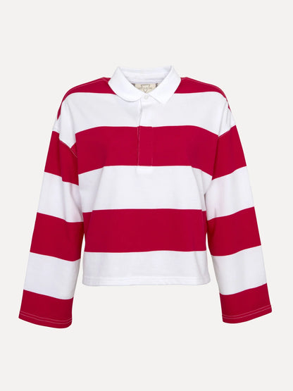 MILA LONGSLEEVE POLO RED WHITE